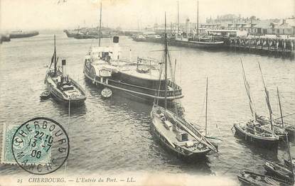 CPA  FRANCE 50 "Cherbourg, l'Entrée du Port"