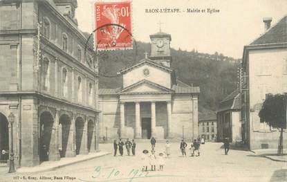 CPA FRANCE 88 "Raon l'Etape, Mairie et église"