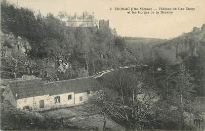 CPA FRANCE 87 " Cromac, Le Château de Las Croux et les Gorges de la Benaize"