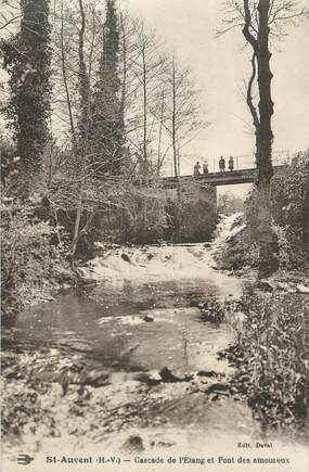 CPA FRANCE 87 "St Auvent, Cascade l'étang et le Pont des Amoureux"