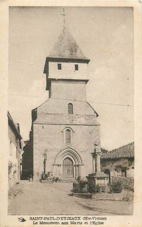 CPA FRANCE 87 "St Paul d'Eyjeaux, Le monument aux morts et l'église"