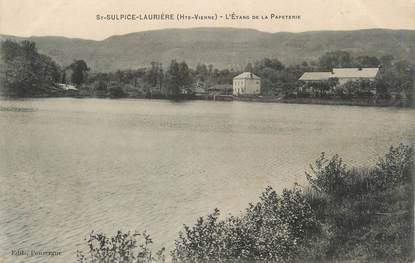 CPA FRANCE 87 " St Sulpice - Laurière, L'étang de la Papeterie"