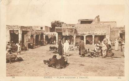 CPA TUNISIE "Gabès, Place Saussier à Menzel"