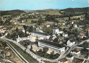 CPSM FRANCE 87 " Eymoutiers, Vue aérienne du groupe scolaire"