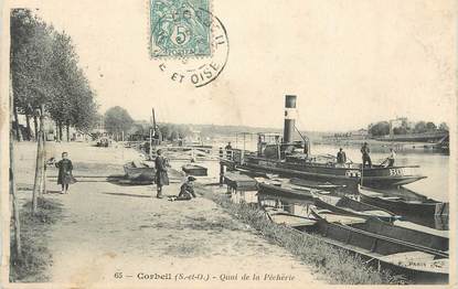 CPA FRANCE 91 " Corbeil, Quai de la Pêcherie"