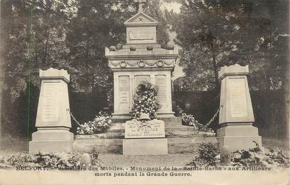 CPA FRANCE 90 " Belfort, Le cimetière des mobiles, le monument aux morts" / ARTILLEURS