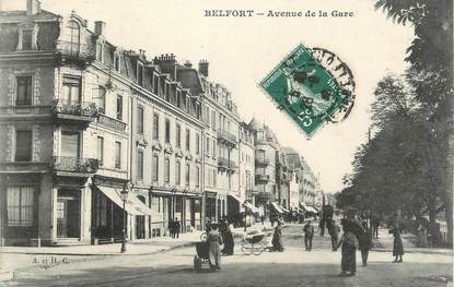 CPA FRANCE 90 " Belfort, Avenue de la gare"