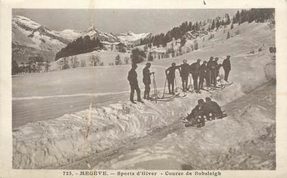 CPA FRANCE 74 " Megève, Course de bobsleigh"