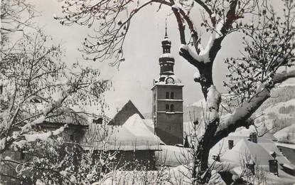 CPSM FRANCE 74 " Megève, Le clocher du village"