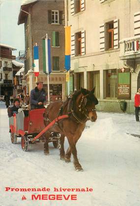 CPSM FRANCE 74 " Megève, Promenade en traineau"