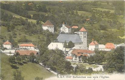 CPA FRANCE 74 " Sallanches, Vue vers l'église"