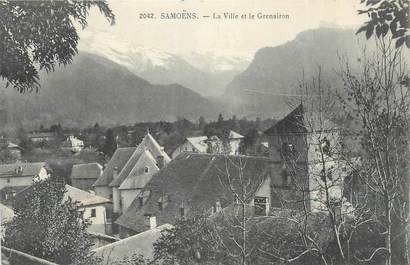 CPA FRANCE 74 " Samoëns, Le village et le Grenairon"