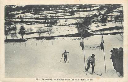 CPA FRANCE 74 " Samoëns, Arrivée d'une course de fond en ski"