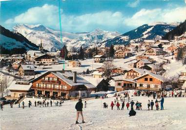 CPSM FRANCE 74 " Les Contamines Montjoie, Vue du centre de la station depuis les pistes des Loyers"