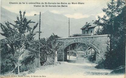 CPA FRANCE 74 " St Gervais les Bains, Chemin de fer à crémaillère et le viaduc"