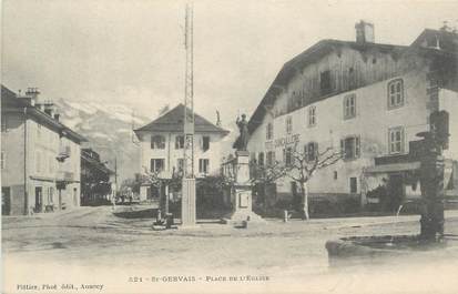 CPA FRANCE 74 " St Gervais les Bains, Place de l'église "