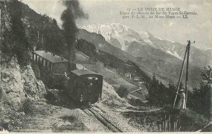 CPA FRANCE 74 " St Gervais les Bains, Le Dôme de Miage, Ligne de chemin de fer " / TRAIN