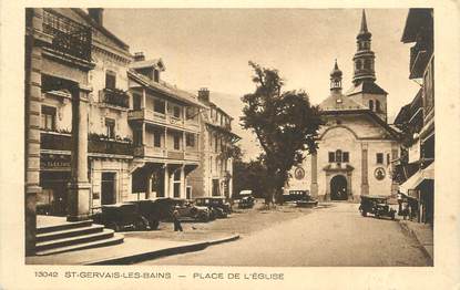 CPA FRANCE 74 " St Gervais les Bains, La Place de l'église"