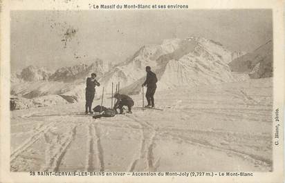 CPA FRANCE 74 " St Gervais les Bains, L'Ascension du Mont Joly, le Mont Blanc" / SKI