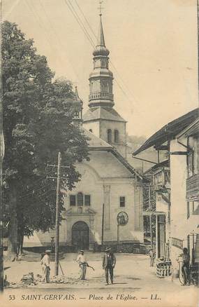 CPA FRANCE 74 "St Gervais les Bains, La Place de l'église"