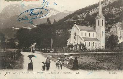 CPA FRANCE 74 " Duingt, L'église et la Tournette"