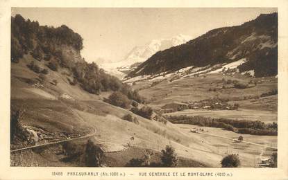 CPA FRANCE 74 " Praz sur Arly, Vue générale et le Mont Blanc"