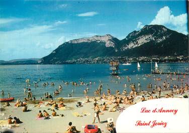 CPSM FRANCE 74 " ST Jorioz, La plage et le Mont Veyrier"