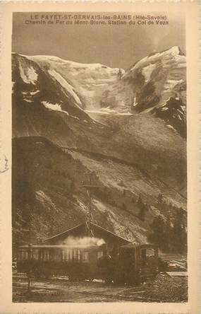 CPA FRANCE 74 " Le Fayet, Chemin de fer du Mont Blanc, station du Col de Voza"