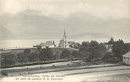 74 Haute Savoie CPA FRANCE 74 " Sevrier, Le Lac d'Annecy, l'église, les dents de Lanfont et la Tournette"