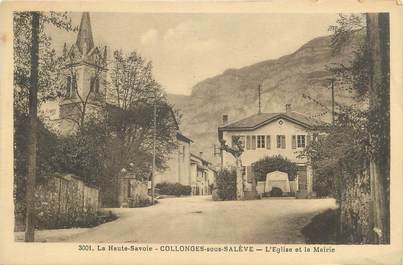 CPA FRANCE 74 "Collonges sous Salève, L'église et la Mairie"