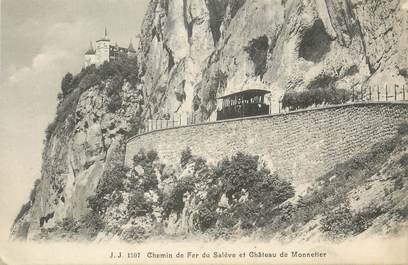 CPA FRANCE 74 "Le Salève, Le chemin de fer du Salève et le Château de Monnetier"