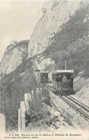 CPA FRANCE 74 "Le Salève, Le chemin de fer et le Château de Monnetier"