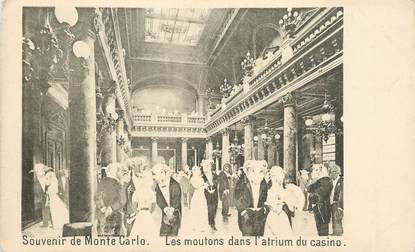 CPA MONACO "souvenir de Monte Carlo, les moutons dans l'atrium du casino"