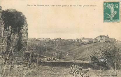 CPA FRANCE 74 "La Salette, Ruines du château et vue générale de Feigères"