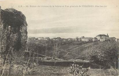 CPA FRANCE 74 "La Salette, Ruines du château et vue générale de Feigères"
