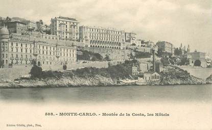 CPA MONACO "Monte Carlo, la montée de la Costa, les Hotels"
