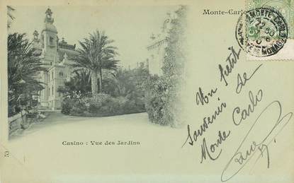 CPA MONACO "Monte Carlo, le casino, vue des Jardins"