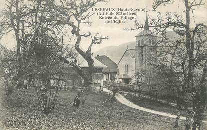 CPA FRANCE 74 " Leschaux, Entrée du village et l'église"