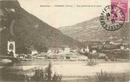 CPA FRANCE 38 " Veurey, Vue générale et le pont"