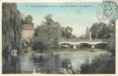 CPA FRANCE 38 " Pont de Chéruy, Pont de la Mairie , La Bourbre"