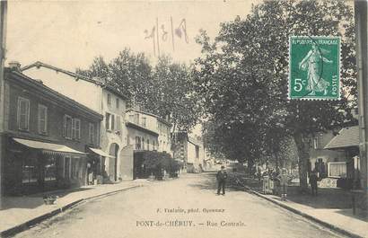 CPA FRANCE 38 " Pont de Chéruy, Rue centrale"