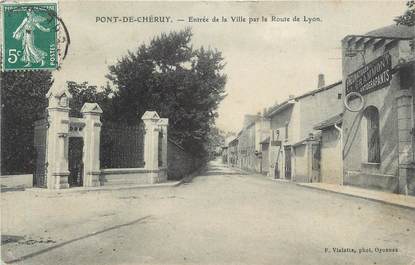 CPA FRANCE 38 " Pont de Chéruy, Entrée de la ville par la Route de Lyon"