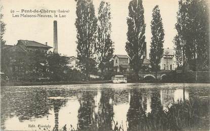 CPA FRANCE 38 " Pont de Chéruy, Les Maisons neuves, le lac"