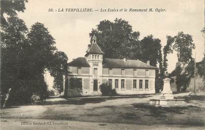 CPA FRANCE 38 " La Verpillère, Les écoles et le monument M. Ogier"