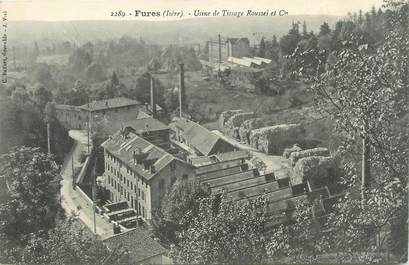 CPA FRANCE 38 " Fures, Usine de tissage Roussel et Cie"