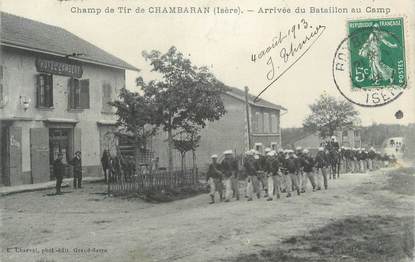 CPA FRANCE 38 " Chambaran, Arrivée du bataillon au camp"