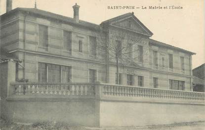 CPA FRANCE 38 " St Prim, La Mairie et l'école"