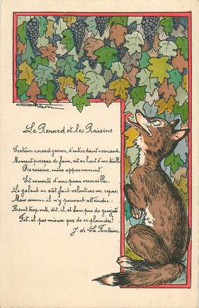 CPA  ILLUSTRATEUR KLEIN / Fable Le Renard et les raisins