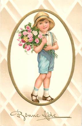 CPA  ENFANT / Petit garçon et son bouquet de fleurs
