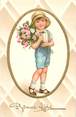 Enfant CPA  ENFANT / Petit garçon et son bouquet de fleurs